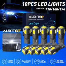 AUXITO 10X T10 License LED Plate Light Bulb 6000K Super Bright White 168 194 W5W