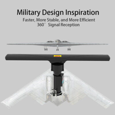 #ad 900 MILES OUTDOOR LONG RANGE UHF VHF FREE TV ANTENNA AMPLIFIED HIGH GAIN ROTARY $40.80