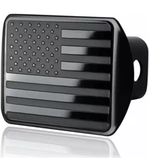 USA US American Flag Black Metal Trailer Towing Hitch Cover Fits 2" Receivers