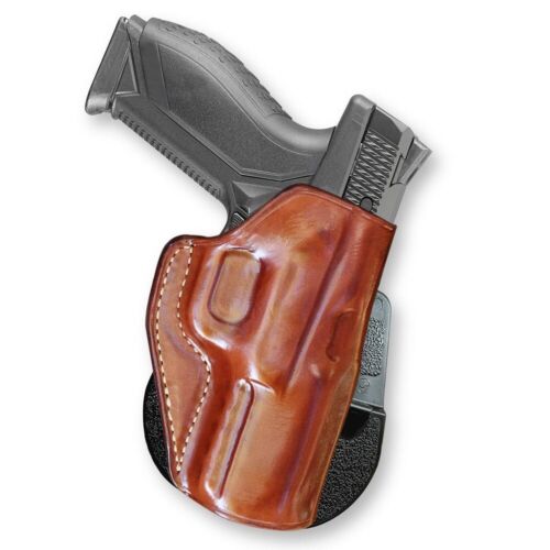 Leather OWB Paddle Holster Open Top Fits Walther Creed 9mm 4
