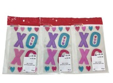 Lot of 3 CREATOLOGY Valentine's Day Window Gel Clings Hearts XOXO Decorations