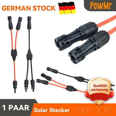 PowMr 1paar Y Solarstecker Verteiler Buchse Solarpanel Kabel Adapter Solarkabel