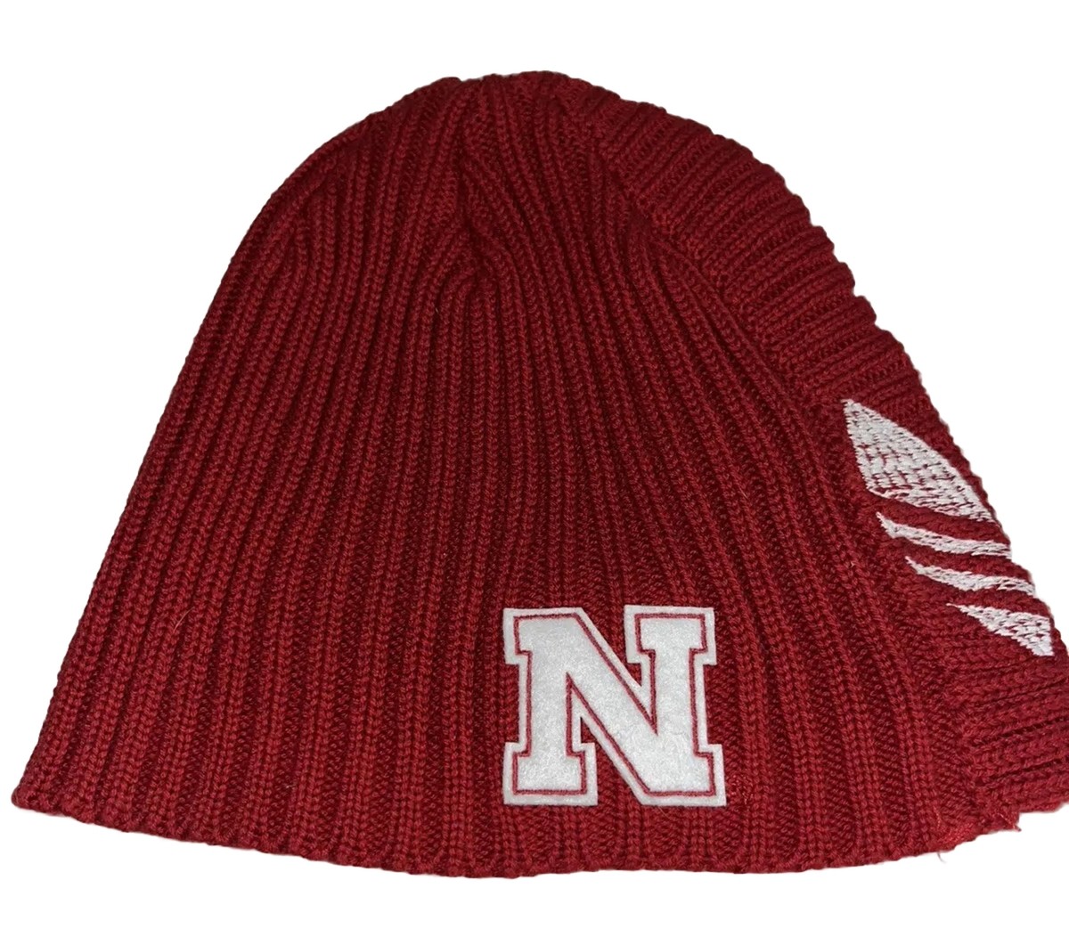 Adidas Nebraska Cornhuskers Red Beanie Cap One Size Trefoil