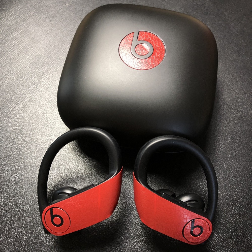 Faux Red Leather 2 Pack Skin Vinyl Sticker Powerbeats Pro Case Beats By Dre