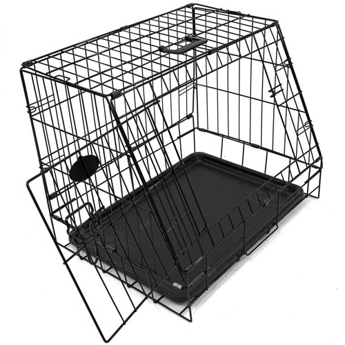 Small 24” Sloping Folding Car Dog Puppy Pet Crate Hatchback Cage Travel