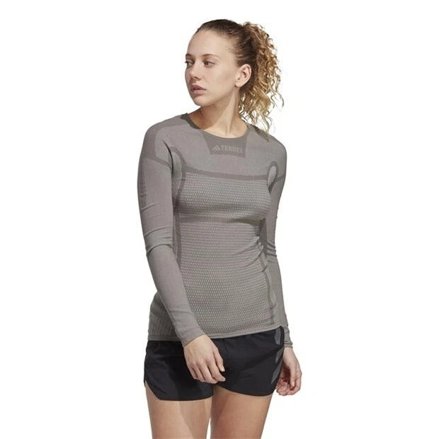 adidas Drynamo Long Sleeve Performance shirt Womens - Grey - Size 10 (S) - Image 2 of 4