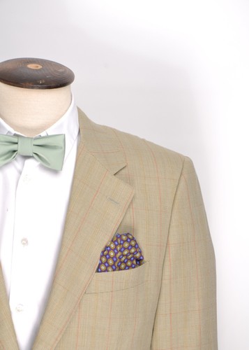 Men's CORNELIANI MERINO Wool Check Beige Suit Blazer Jacket Size EU 52 / UK 42 - Picture 5 of 9