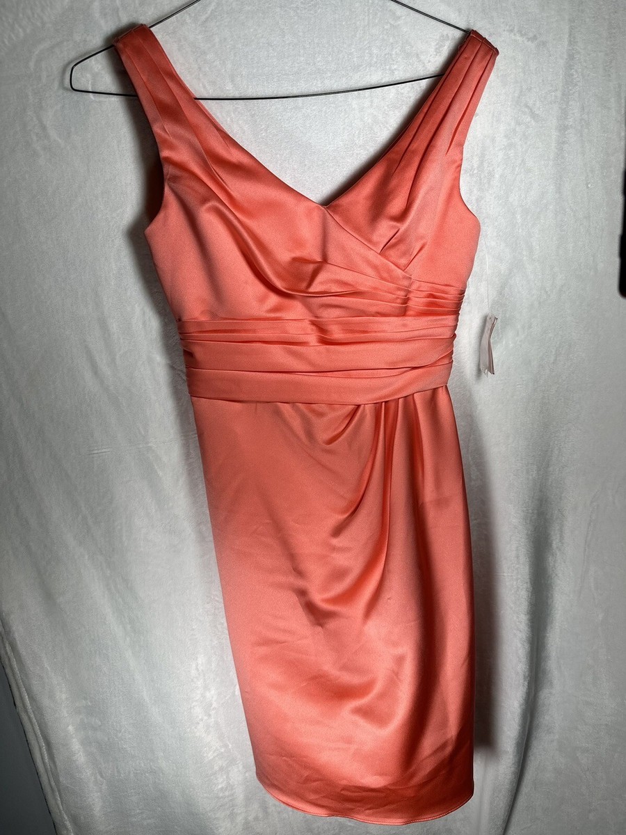 knee length coral bridesmaid dresses Coral Sweetheart Chiffon Bridesmaid Dress Elegant Knee Length Party Dr DaisyFormals-Bridesmaid and Formal Dresses in 59+ Colors