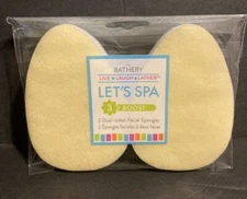 The Bathery Let's Spa 1 packs = 2 dual sided facial sponges 