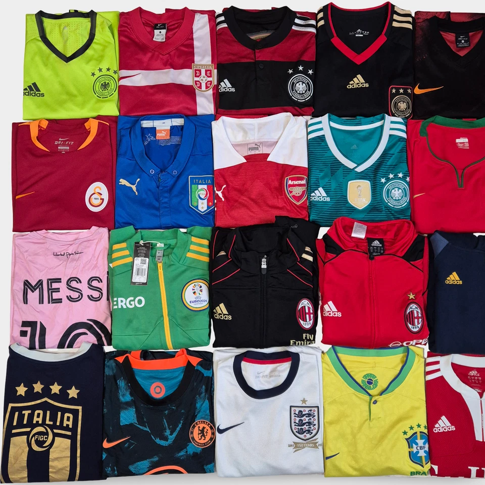 Lot 24x Soccer Jersey Ac Milan Nike Italy Germany Chelsea Arsenal Puma Messi - Image 2 of 4