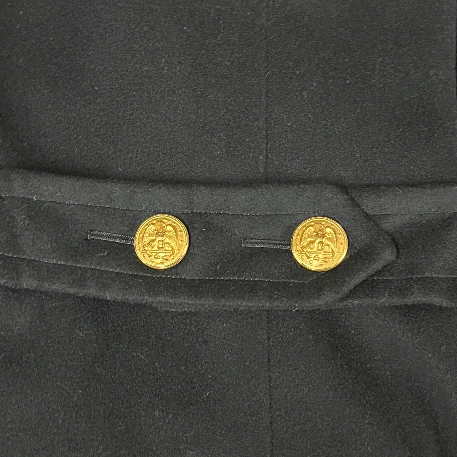 Naval Academy USNA Bridge Coat Thorngate Uniforms Black Wool Peacoat 36 Vintage image 13