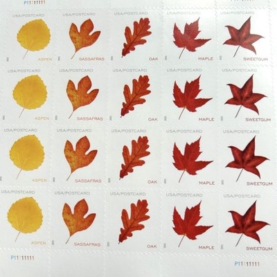 2025 Vibrant Leaves Postcard Stamps SC#5966-5970- MNH- 100 PCS TOTAL