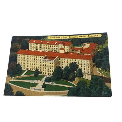 Vintage Emory University Hospital Atlanta GA Linen Postcard 1956 Mailed USA