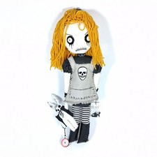 Tattered Rags Creepy Rag Doll by Jodi Cain 21 in Signed Tagged OOAK