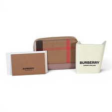 Burberry MN Zip Around Canvas Check Coin Wallet