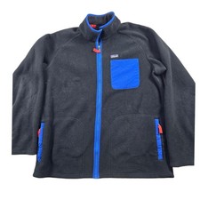Patagonia Fleece Jacket Mens XL Black Blue Polyester Synchilla Full Zip