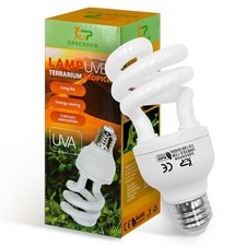 UVB Reptile Light, 10.0 15W UVA UVB Light for Reptiles, Spiral Compact Fluore...
