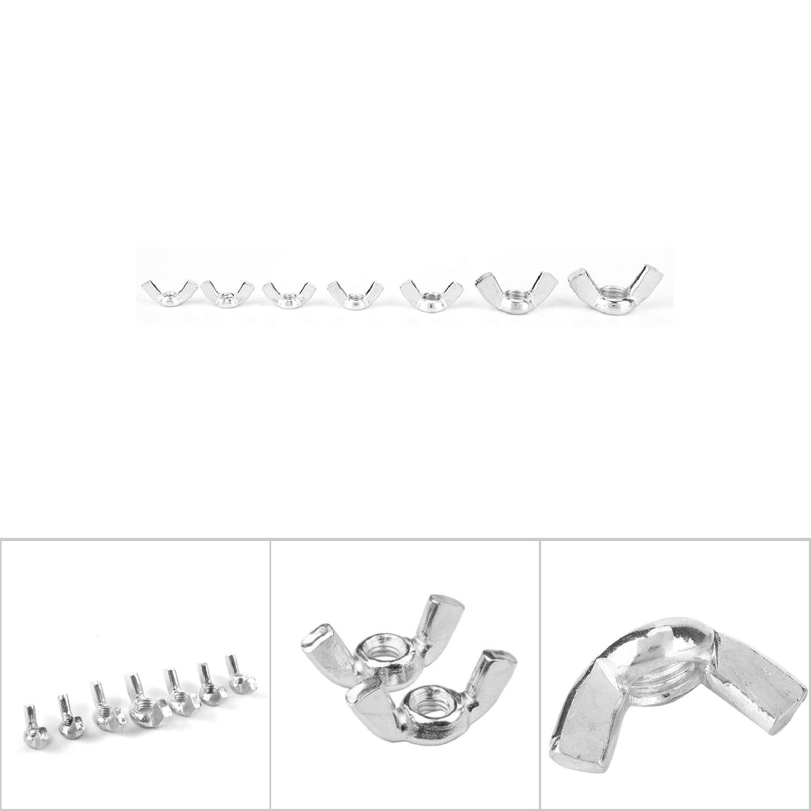 100PCS Wing Nuts Nut M3/M4/M5/M6/M8/M10/M12 Carbon Steel Galvanized