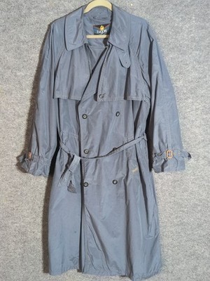 Original BUGATTI Collezioni Grey Men Trench Coat Classic Relaxed Size 46, Large 