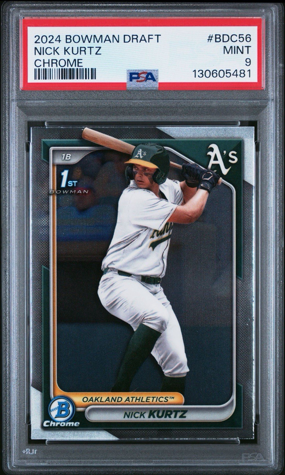 2024 1st Bowman Draft Chrome Nick Kurtz PSA 9 Athletics A’s