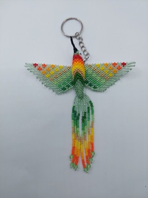 Anhänger Kolibri 11×12 Cm,Handarbeit Aus Perlen, Tasche Auto Anhänger Geschenk 
