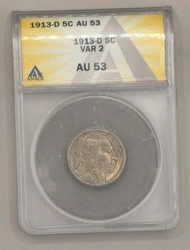 1913-D Type 2. ANACS AU53