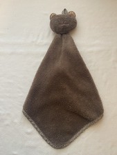 Vintage Bear Terry Cloth Lovey Brown Towel Baby Brown White Trim Bathing