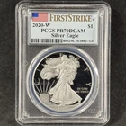 2020-W $1 American Silver Eagle Proof West Point First Strike PCGS PR 70 DCAM