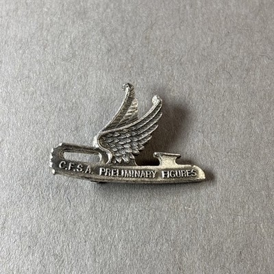 vtg C.F.S.A. Preliminary Figures PIN Canadian Figure Skating Assoc. winged skate