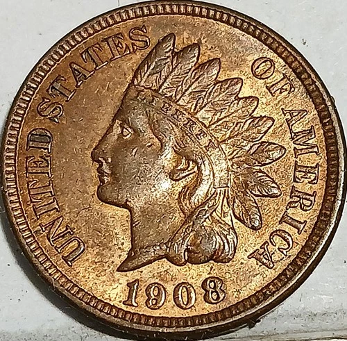 1908-p Indian Head Cent ihc 1C Penny Uncirculated BU MS UNC red brown MAKE OFFER
