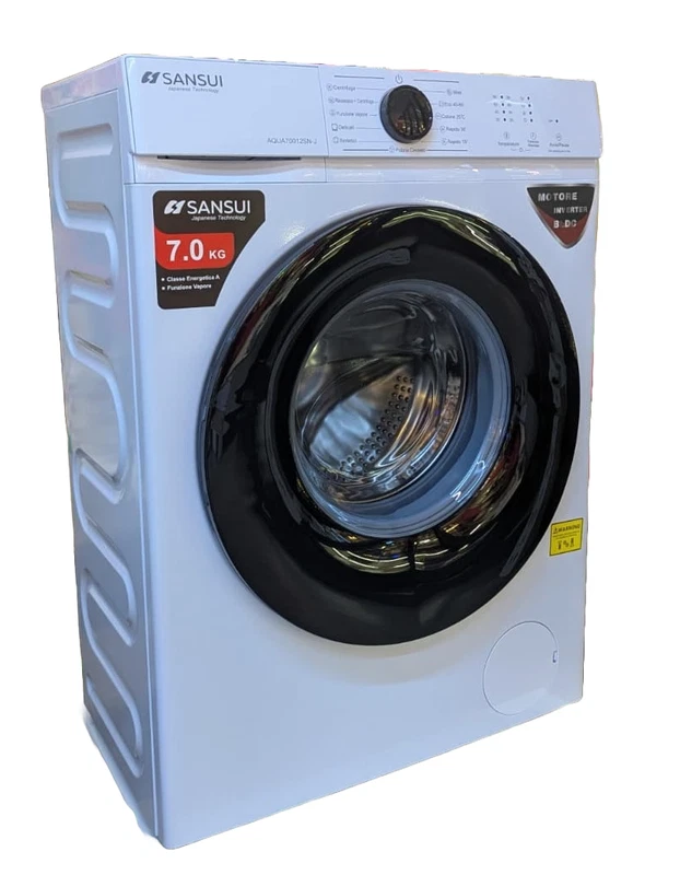 Lavatrice Slim 7 Kg SANSUI 1200 Giri Classe A Programma Vapore 41 cm OFFERTA