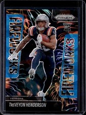2025 Panini Prizm - Fireworks- Blue Ice Prizm /99- TreVeyon Henderson #24 (RC)