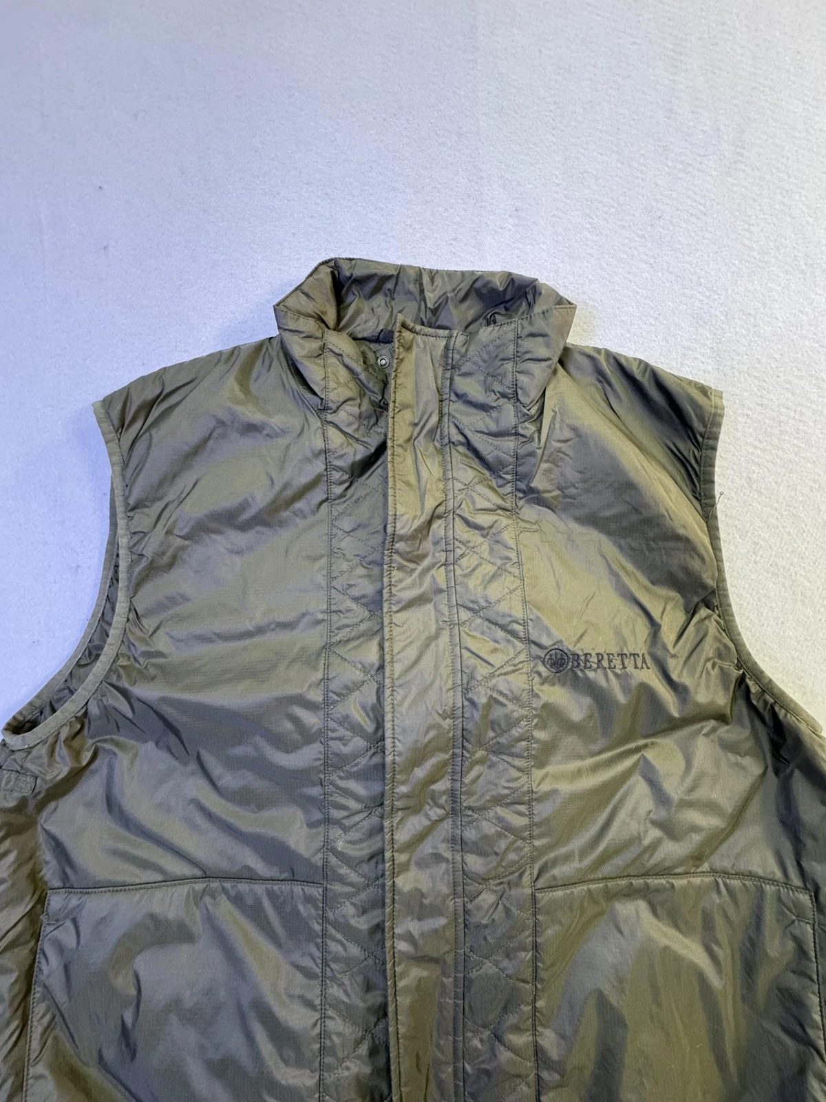Beretta Vest Mens Large Green Quilted Full Zip Insulated Hunting Lightweight - product detail image 3