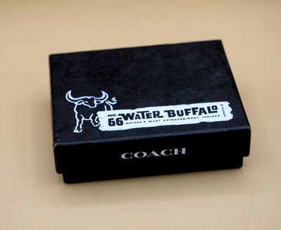 WATER BUFFALO COACH 限定版ギフトボックス COACH 66 Water Buffalo Leather Money Clip Black Empty Box Display