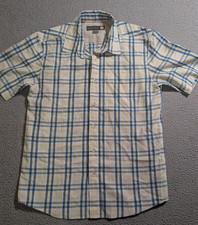 Quicksilver Waterman Men s Blue Yellow Plaid Short Sleeve Button Up Shirt Size M