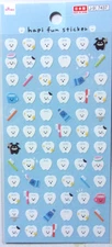 DAISO Face Tooth Toothbrush Sticker Sheet Made in Japan