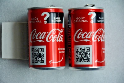 COCA COLA - Mystery CANS ? - 2 mini Cans identiques avec QR code - canette - Photo 1/4