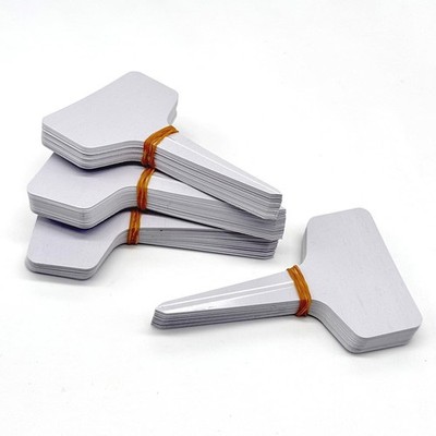 133 Supply 100 T-Type Plastic Plant Labels (Garden Markers Waterproof White