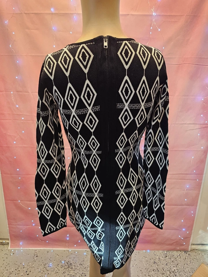 Badgley Mischka Belle длинным рукавом эластичной коктейльное платье XS - Изображение 4 из 4