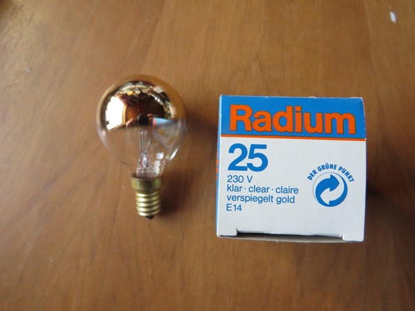 Radium Tropfen Decor P Gold Innen & AußEn Kopfspiegel E14 25W Kuppenverspiegelt-image