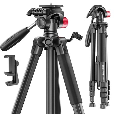 74''-Camera-Tripod, Porfessional Aluminum Heavy Duty Tripod Stand for Mirrorle...