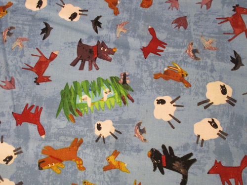 Fat Quarter New Cotton Fabric Farm Animals on Blue Approx 21" x 18" - Picture 2 of 5