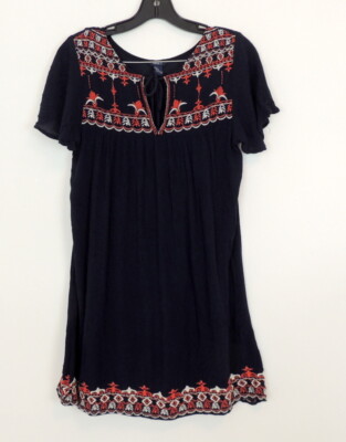 Forever 21 S Boho Dress Embroidered Shift Gauze | eBay