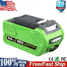 6.0Ah For Greenworks 40V Lithium G-MAX Battery 29462 29482 29252 29472 Cordless