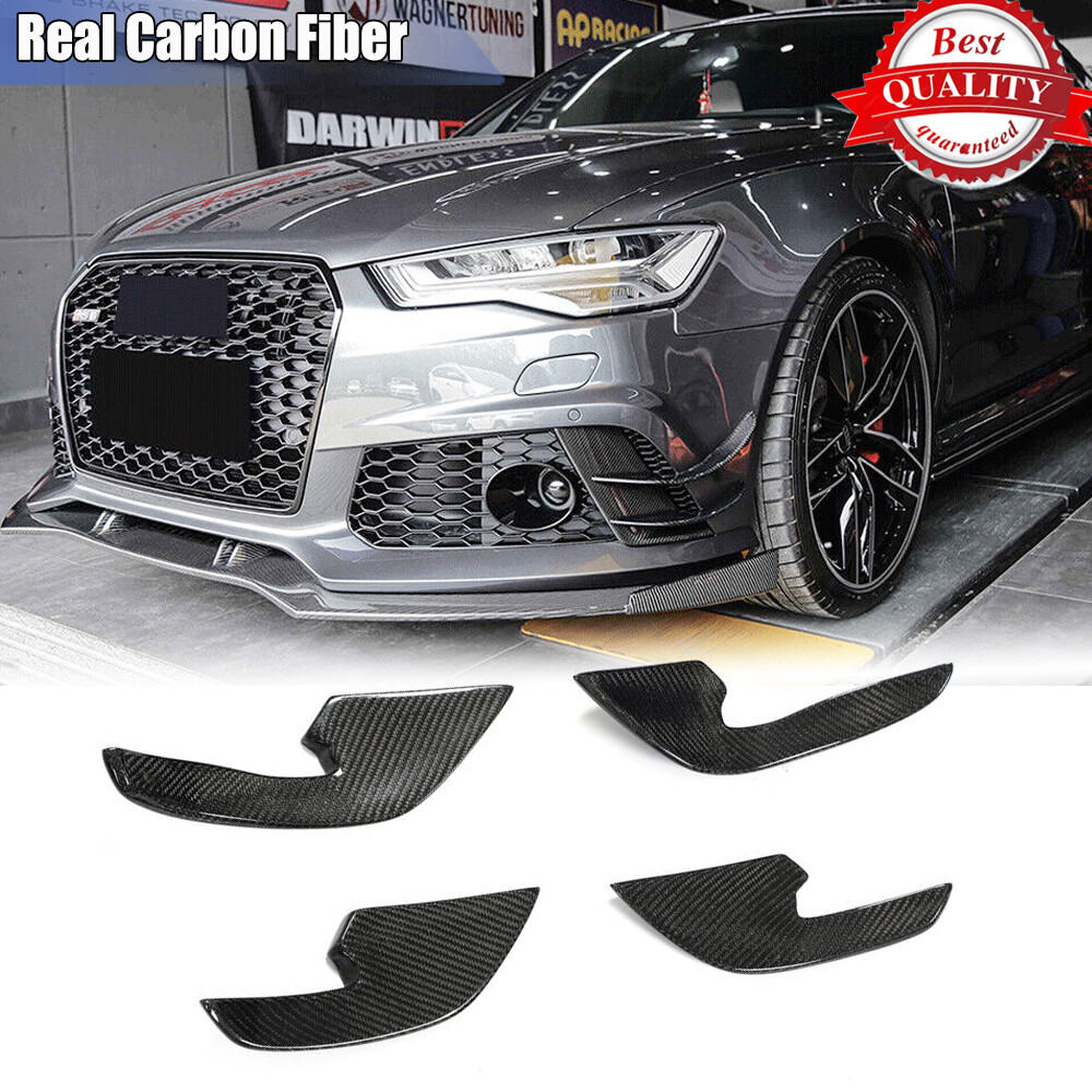 For Audi A6 RS6 RS7 C7 2012-2015 Real Carbon Front Bumper Splitter