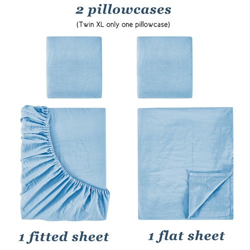 HIG 3/4 Pcs Solid/Print Sheet Sets Ultra Soft Prewashed Microfiber