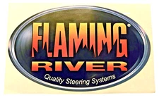 FLAMING RIVER QUALITY STEERING SYSTEMS  DECAL - 5 inches x 3 inches