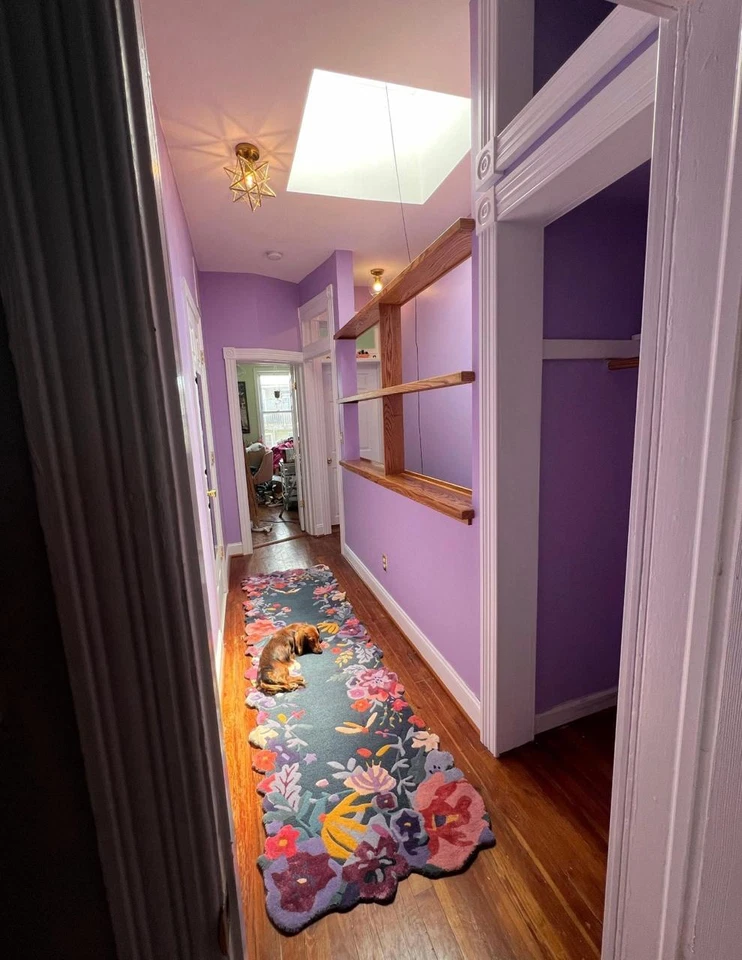 Jardin Floral Blue Modern Hand-Tufted 100% Wool Area Rug Carpet - Image 3 of 4