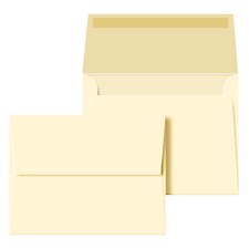 Cream A2 Envelopes 4 3/8" x 5 3/4" Gummed Flap, 28lb Bond 105gsm , 50 Qty