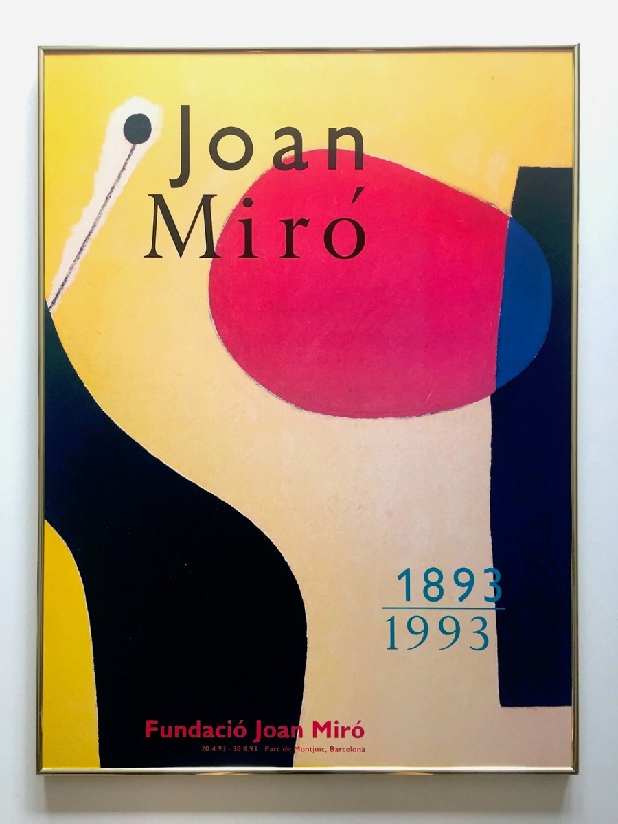 JOAN MIRO FUNDACIO RARE VTG 1993 LITHOGRAPH PRINT FRAMED